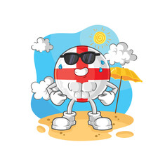 england sunbathing in summer. character vector