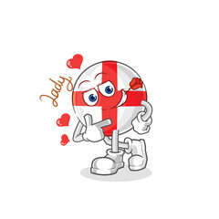 england flirting illustration. character vector