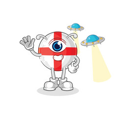 england alien cartoon mascot vector