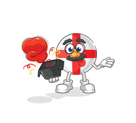 england prank glove in the box. cartoon mascot