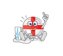 england playing video games. cartoon character