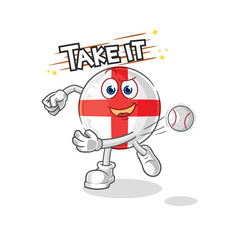 england throwing baseball vector. cartoon character