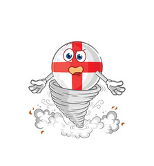 england in the tornado cartoon character vector