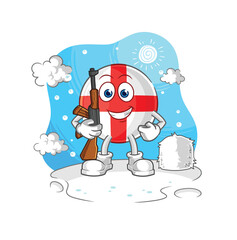 england soldier in winter. character mascot vector