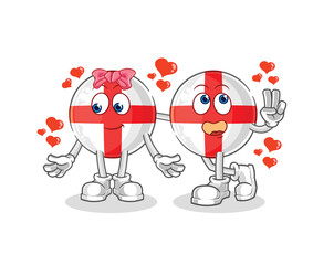 england dating cartoon. character mascot vector