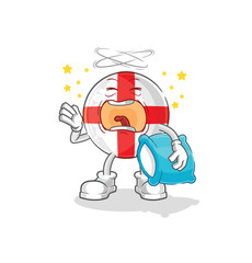england yawn character. cartoon mascot vector