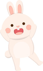 Cute rabbit with playful expressions and actions