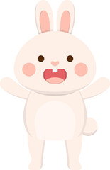 Cute rabbit with playful expressions and actions