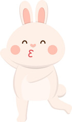 Cute rabbit with playful expressions and actions