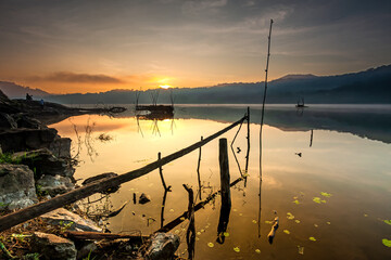 Beautiful  tambalingan Lake in Bali Indonesia.