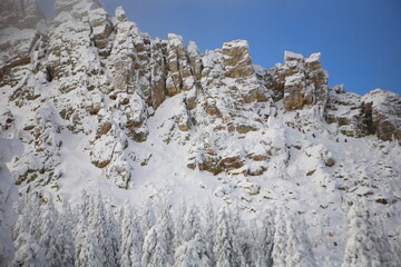 snow covered mountains