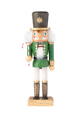 Green nutcracker isolated on white background. 