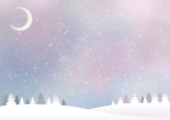 冬の水彩風景色