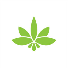 Luxury leaf Cannabis or Marijuana Leaf in the frame for Icon and Logos Concept