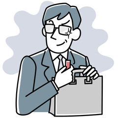 情報を持ち出そうとするスーツ姿の男性