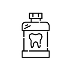 Obraz premium Mouthwash oral hygiene bathroom product. Pixel perfect, editable stroke line icon
