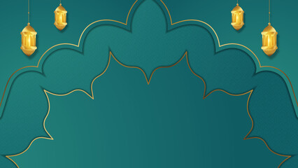 Ramadan kareem traditional islamic festival religious web background banner. Eid greeting background with crescent moon, lantern, star and arabic pattern and calligraphy