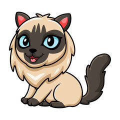 Cute balinese cat cartoon sitting