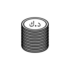 Kuwait Currency Icon Symbol. Kuwaiti Dinar, KWD Sign. Vector Illustration