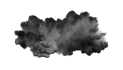 Black clouds isolated on transparent png