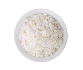 Jasmine rice in white plate on transparent png