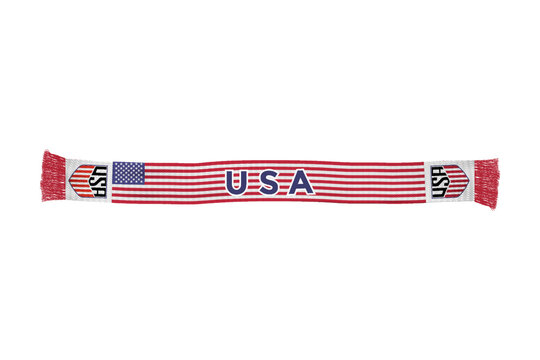 America flag scarf football fans vector art illustration