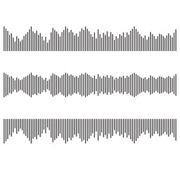 Sound waves design template. Set of podcast sound waves design.