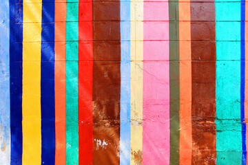 Multicolored concrete brick wall texture for background
