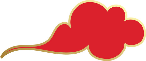 Chinese Red Clouds Illustration