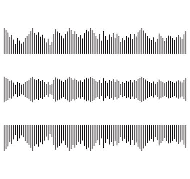 Sound Waves Design Template. Set Of Podcast Sound Waves Design.