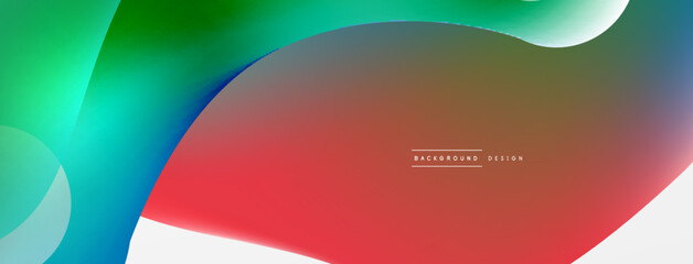 Fluid abstract background, round shapes and circle flowing design for wallpaper, banner, background or landing
