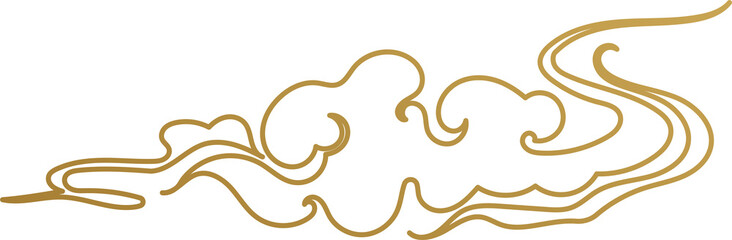 Chinese Cloud Gold Outline