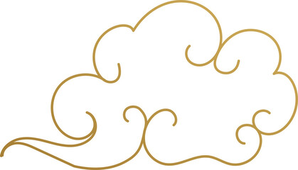 Chinese Cloud Gold Outline