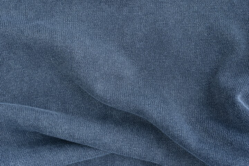 Gray fabric background. Grey blue Texture of the fabric or material close up