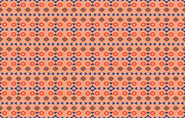 Seamless vector fabric home or fabric wallpaper design. Tribal ethnic pattern with geometric elements. Design for background, carpet, clothing, wrapping, fabric, batik, illustration, embroidery style.
