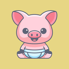 Obraz na płótnie Canvas CUTE BABY PIG