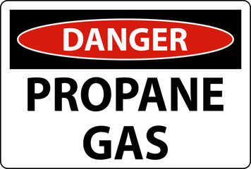 Symbol Propane Danger Label, Propane Gas Sign
