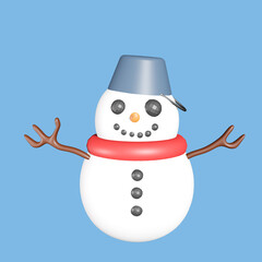snowman in 3d rendering design.