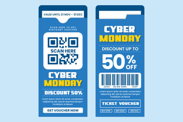 Cyber Monday voucher or coupon design template is easy to customize