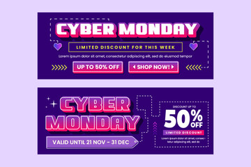 Cyber Monday cover banner design template is easy to customize