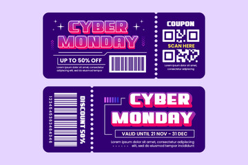 Cyber Monday voucher or coupon design template is easy to customize