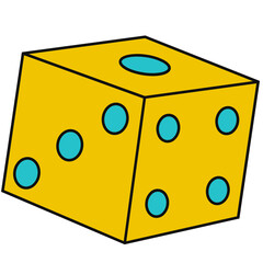 Dice icon vector illustration in line filled design