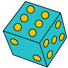 Dice icon vector illustration in line filled design