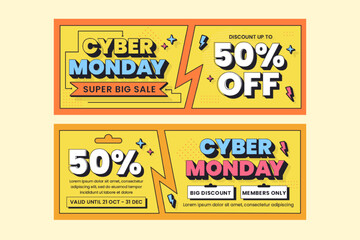 Cyber Monday cover banner design template is easy to customize