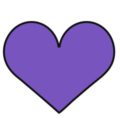 Purple heart icon vector illustration in line filled design