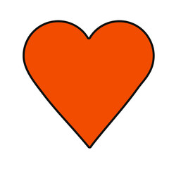 Heart icon vector illustration in line filled design