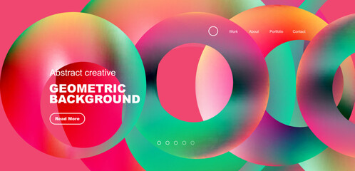 Circles minimal abstract background. Techno or business concept, pattern for wallpaper, banner, background, landing page, wall art, invitation, prints