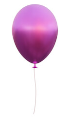 3d render of a purple balloon made of metal isolated on white.