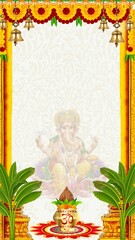 Indian traditional housewarming invitation card