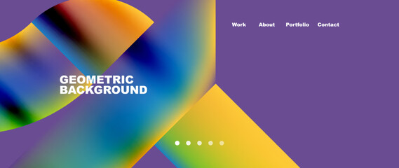 Geometric abstract background, line with fluid colors. Vector Illustration For Wallpaper, Banner, Background, Card, Book Illustration, landing page